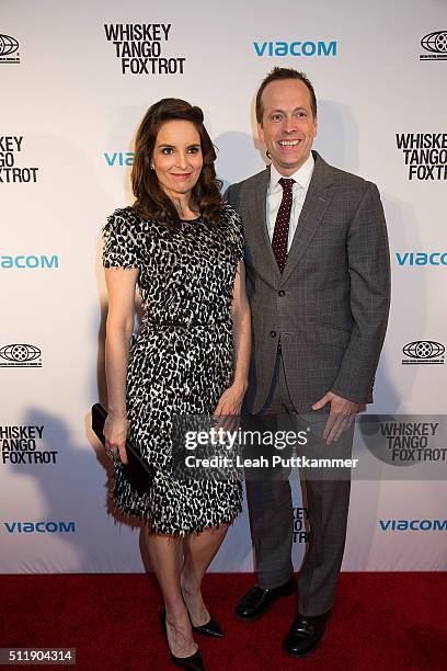 Actress Tina Fey and screenwriter Robert Carlock attend the "Whiskey Tango Foxtrot" Screening at the Burke Theater at The U.S. Navy Memorial on...