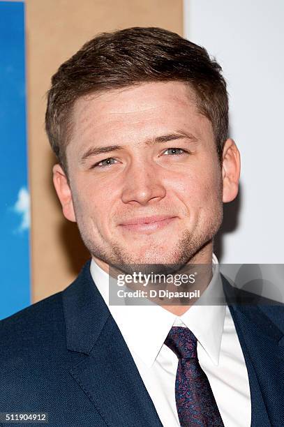 Taron Egerton attends the "Eddie The Eagle" New York screening at Chelsea Bow Tie Cinemas on February 23, 2016 in New York City.