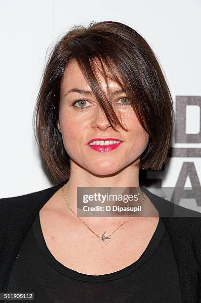 Holly Davidson attends the "Eddie The Eagle" New York screening at Chelsea Bow Tie Cinemas on February 23, 2016 in New York City.