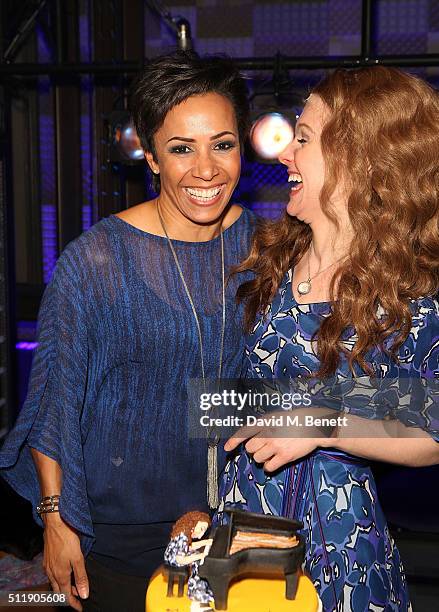 Dame Kelly Holmes and Cassidy Janson attend the 1st Birthday Gala Performance of "Beautiful: The Carole King Musical" at The Aldwych Theatre on...