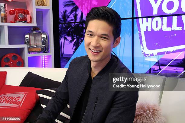 February 23: Harry Shum Jr. Visits the Young Hollywood Studio on February 23, 2016 in Los Angeles, California.