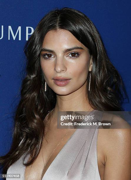 Actress Emily Ratajkowski attends the 18th Costume Designers Guild Awards with Presenting Sponsor LACOSTE at The Beverly Hilton Hotel on February 23,...