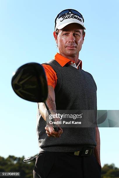 Brett Rumford of Australia poses ahead of the 2016 Perth International at Lake Karrinyup Country Club on February 24, 2016 in Perth, Australia.