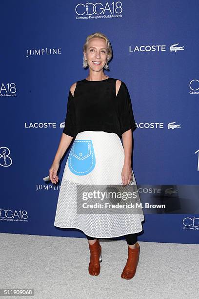 Costume designer Michele Clapton attends the 18th Costume Designers Guild Awards with Presenting Sponsor LACOSTE at The Beverly Hilton Hotel on...