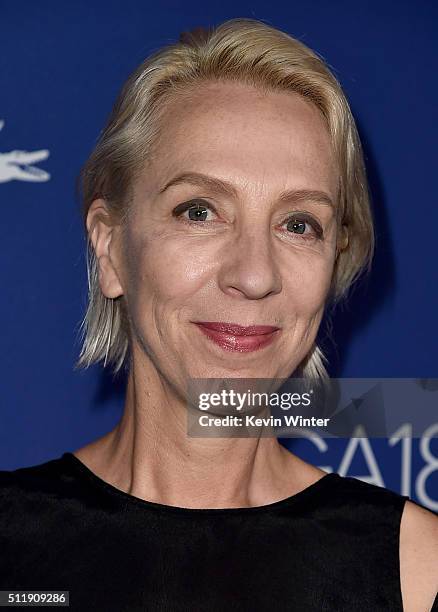 Costume designer Michele Clapton attends the 18th Costume Designers Guild Awards with Presenting Sponsor LACOSTE at The Beverly Hilton Hotel on...