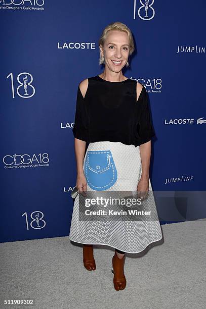 Costume designer Michele Clapton attends the 18th Costume Designers Guild Awards with Presenting Sponsor LACOSTE at The Beverly Hilton Hotel on...