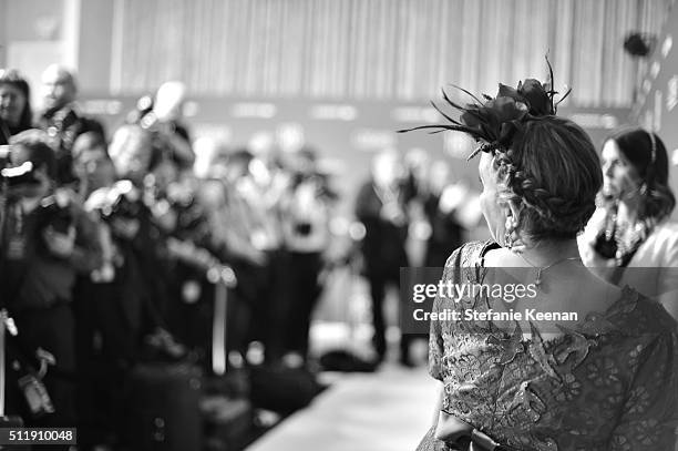 Costume designer Kristin M. Burke attends the 18th Costume Designers Guild Awards with Presenting Sponsor LACOSTE at The Beverly Hilton Hotel on...