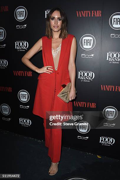 Personality Louise Roe attends Vanity Fair and FIAT Young Hollywood Celebration at Chateau Marmont on February 23, 2016 in Los Angeles, California.