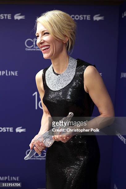 Actress Cate Blanchett, recipient of the LACOSTE Spotlight Award, attends the 18th Costume Designers Guild Awards with Presenting Sponsor LACOSTE at...