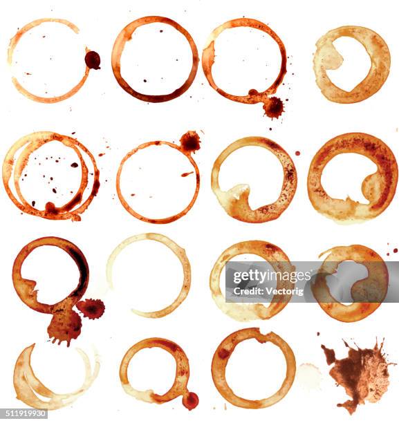 bildbanksillustrationer, clip art samt tecknat material och ikoner med coffee stains - spilla