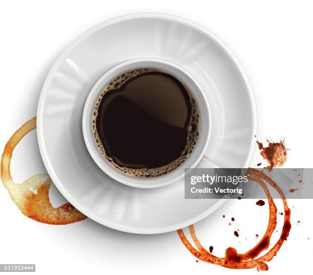 coffee and stains - coffee splash overhead stock illustrations