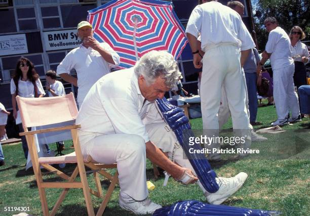 Bob Hawke Prime Minister of Australia at Charity Cricket in 1995 in Sydney, Australia.
