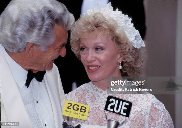 Bob Hawke Prime Minister of Australia marries Blanche D'Alpuget in 1995 in Sydney, Australia.