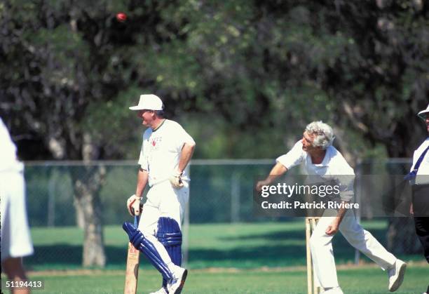 Bob Hawke Prime Minister of Australia at Charity Cricket in 1995 in Sydney, Australia.