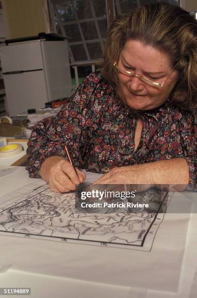 Australian writer Colleen McCullough at home in Norfolk Island, Australia.