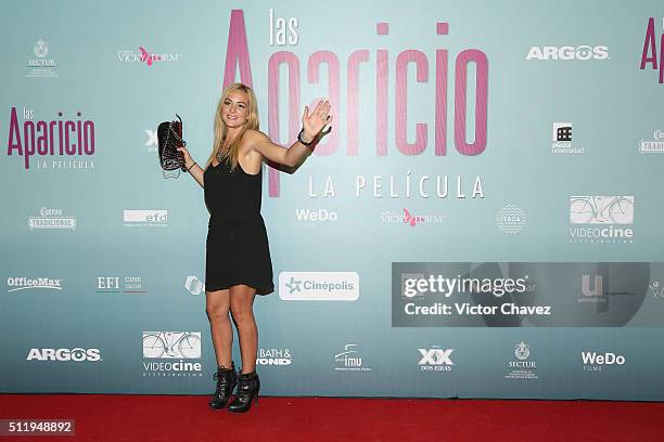 Begona Narvaez attends "Las Aparicio" Mexico City premiere at Cinepolis Plaza Universidad on February 23, 2016 in Mexico City, Mexico.