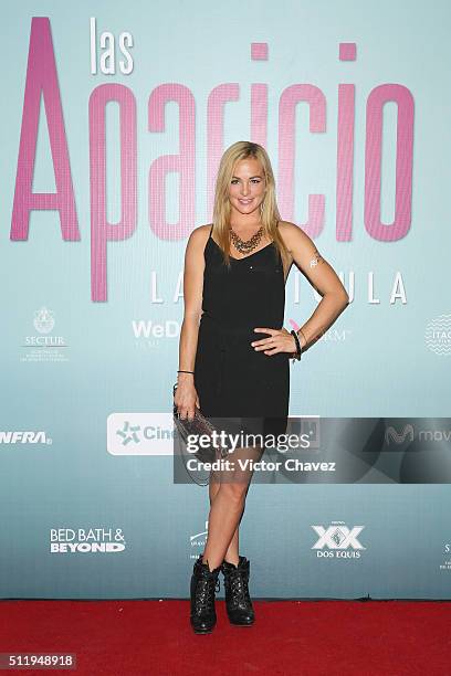 Begona Narvaez attends "Las Aparicio" Mexico City premiere at Cinepolis Plaza Universidad on February 23, 2016 in Mexico City, Mexico.