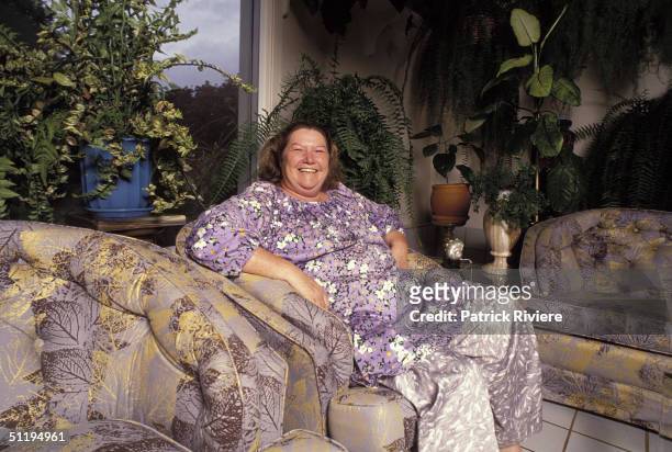 Australian writer Colleen McCullough at home in Norfolk Island, Australia.
