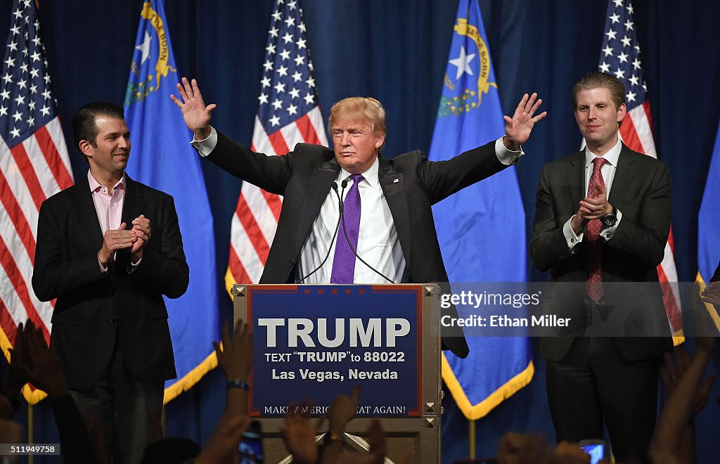 Donald Trump Hosts Nevada Caucus Night Watch Party In Las Vegas