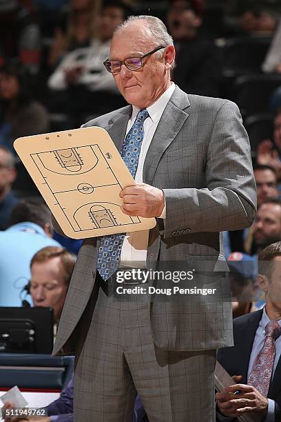 Head coach George Karl of the Sacramento Kings leads his team against the Denver Nuggets at Pepsi Center on February 23, 2016 in Denver, Colorado....