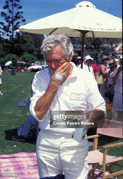 Bob Hawke Prime Minister of Australia at Charity Cricket in 1995 in Sydney, Australia.