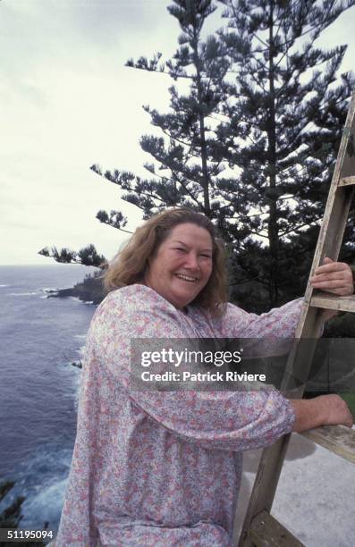 Australian writer Colleen McCullough at home in Norfolk Island, Australia.