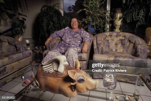 Australian writer Colleen McCullough at home in Norfolk Island, Australia.