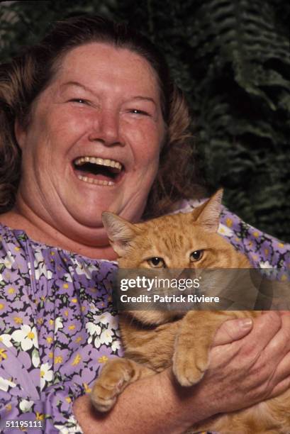 Australian writer Colleen McCullough at home in Norfolk Island, Australia.