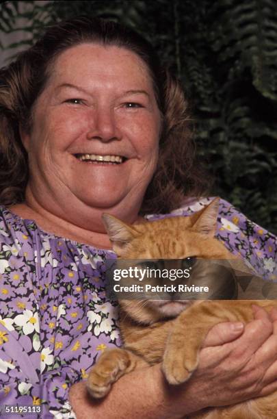 Australian writer Colleen McCullough at home in Norfolk Island, Australia.