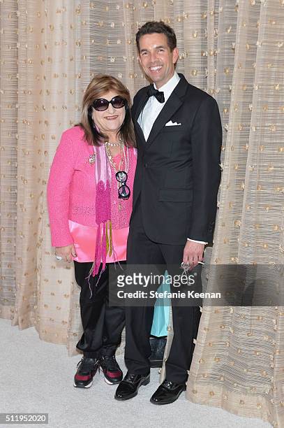 Costume designer Julie Weiss and guest attend the 18th Costume Designers Guild Awards with Presenting Sponsor LACOSTE at The Beverly Hilton Hotel on...