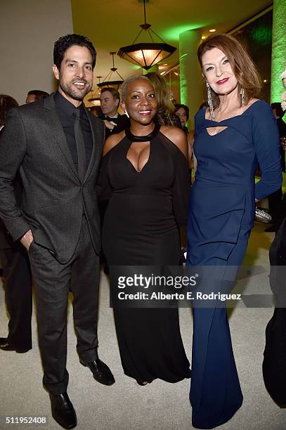 Actor Adam Rodríguez and guest attend the 18th Costume Designers Guild Awards with Presenting Sponsor LACOSTE at The Beverly Hilton Hotel on February...
