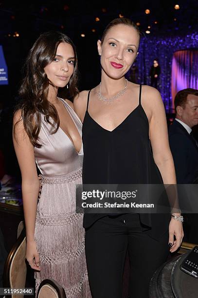 Model Emily Ratajkowski attends the 18th Costume Designers Guild Awards with Presenting Sponsor LACOSTE at The Beverly Hilton Hotel on February 23,...