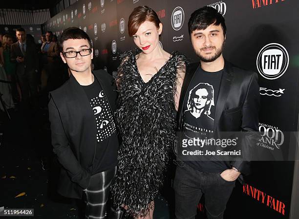 Designer Christian Siriano, actress Nicole LaLiberte and guest attend Vanity Fair and FIAT Young Hollywood Celebration at Chateau Marmont on February...