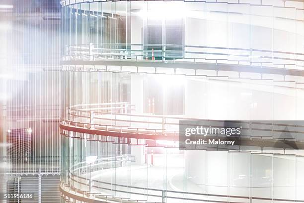 up or down? parking garage at night - concept car front stock pictures, royalty-free photos & images