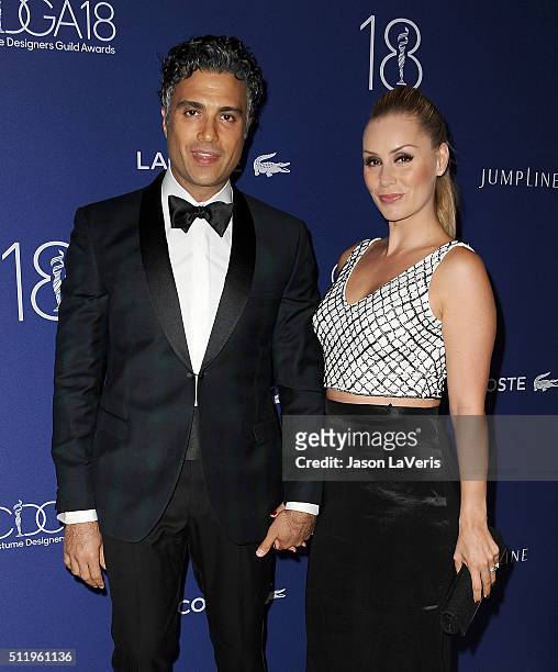 Actor Jaime Camil and wife Heidi Balvanera attend the 18th Costume Designers Guild Awards at The Beverly Hilton Hotel on February 23, 2016 in Beverly...