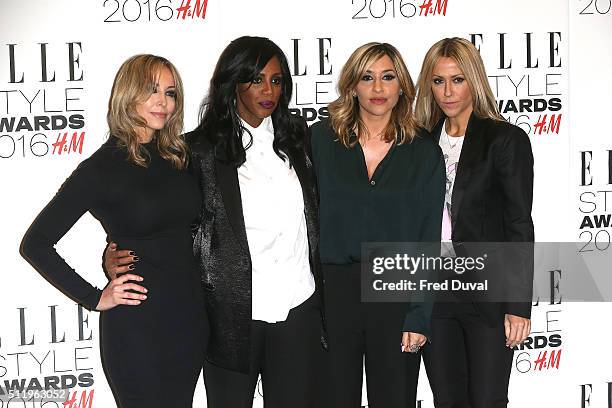 Natalie Appleton,Shaznay Lewis,Melanie Blatt and Nicole Appleton of All Saints attend the Elle Style Awards 2016 on February 23, 2016 in London,...