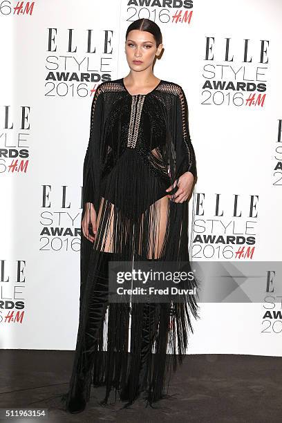 Bella Hadid attends the Elle Style Awards 2016 on February 23, 2016 in London, England.