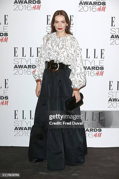 Roksanda Ilincic attends the Elle Style Awards 2016 on February 23, 2016 in London, England.