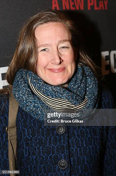 Sarah Ruhl attends the first preview of "Eclipsed" on Broadway at The Golden Theatre on February 23, 2016 in New York City.