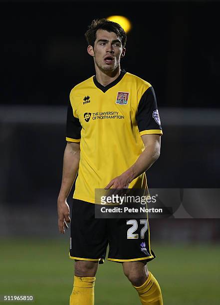 John Marquis of Northampton Town in action during the Sky Bet League Two match between York City and Northampton Town at Bootham Crescent on February...
