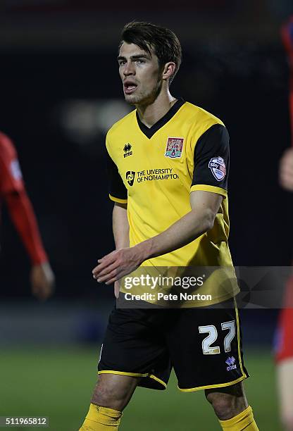 John Marquis of Northampton Town in action during the Sky Bet League Two match between York City and Northampton Town at Bootham Crescent on February...