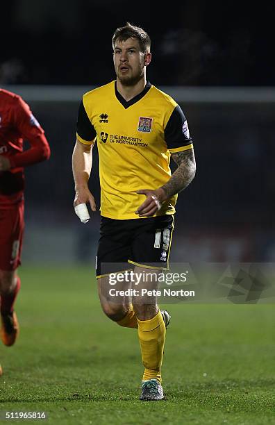 James Collins of Northampton Town in action during the Sky Bet League Two match between York City and Northampton Town at Bootham Crescent on...