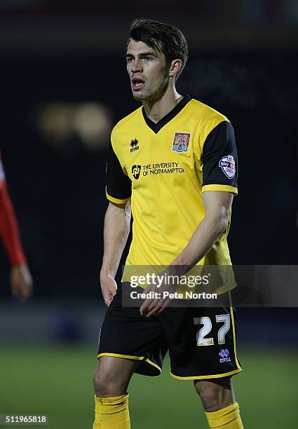 John Marquis of Northampton Town in action during the Sky Bet League Two match between York City and Northampton Town at Bootham Crescent on February...