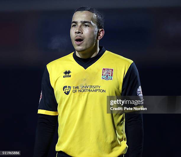 Rod McDonald of Northampton Town in action during the Sky Bet League Two match between York City and Northampton Town at Bootham Crescent on February...