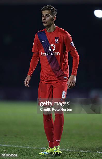 Lubo Satka of York City in action during the Sky Bet League Two match between York City and Northampton Town at Bootham Crescent on February 23, 2016...