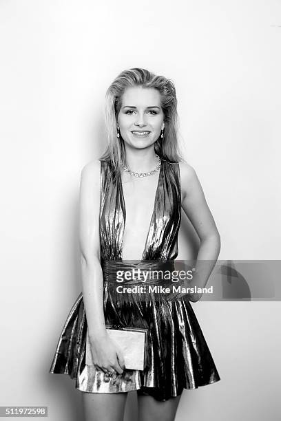 Lottie Moss poses in the winners room at The Elle Style Awards 2016 at tate britain on February 23, 2016 in London, England.