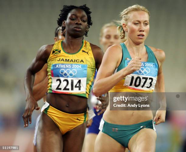 Tamsyn Lewis of Australia competes in the women's 800 metre event on August 20, 2004 during the Athens 2004 Summer Olympic Games at the Olympic...