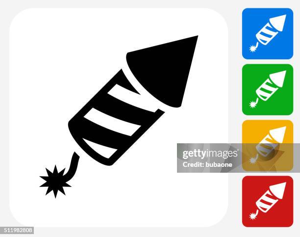 fireworks icon flat graphic design - firework explosive material stock illustrations
