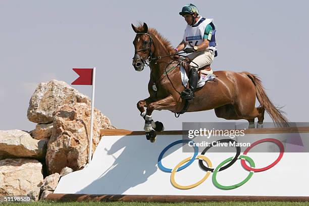 Phillip Dutton of Australia competes on Nova Top in the Team Cross Country competition on August 17, 2004 during the Athens 2004 Summer Olympic Games...