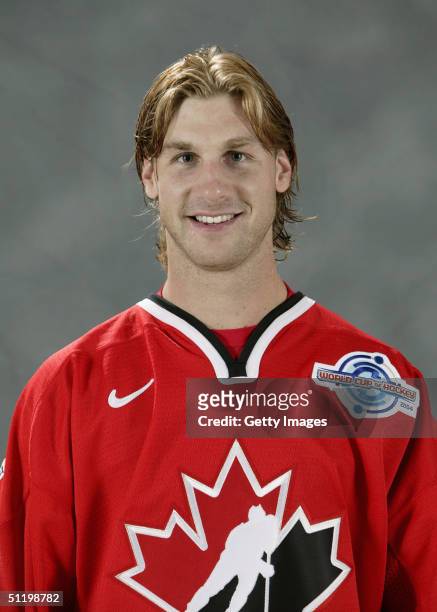 Ryan Smyth of Team Canada poses for a portrait during camp at the University of Ottawa, Ottawa, Ontario. August 19, 2004.